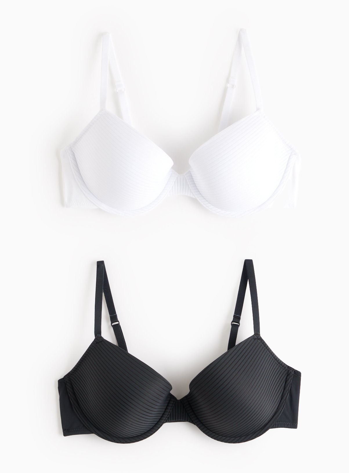 Black & White Stripe Mesh T-Shirt Bra 2 Pack 40D - Image 1 thumbnail